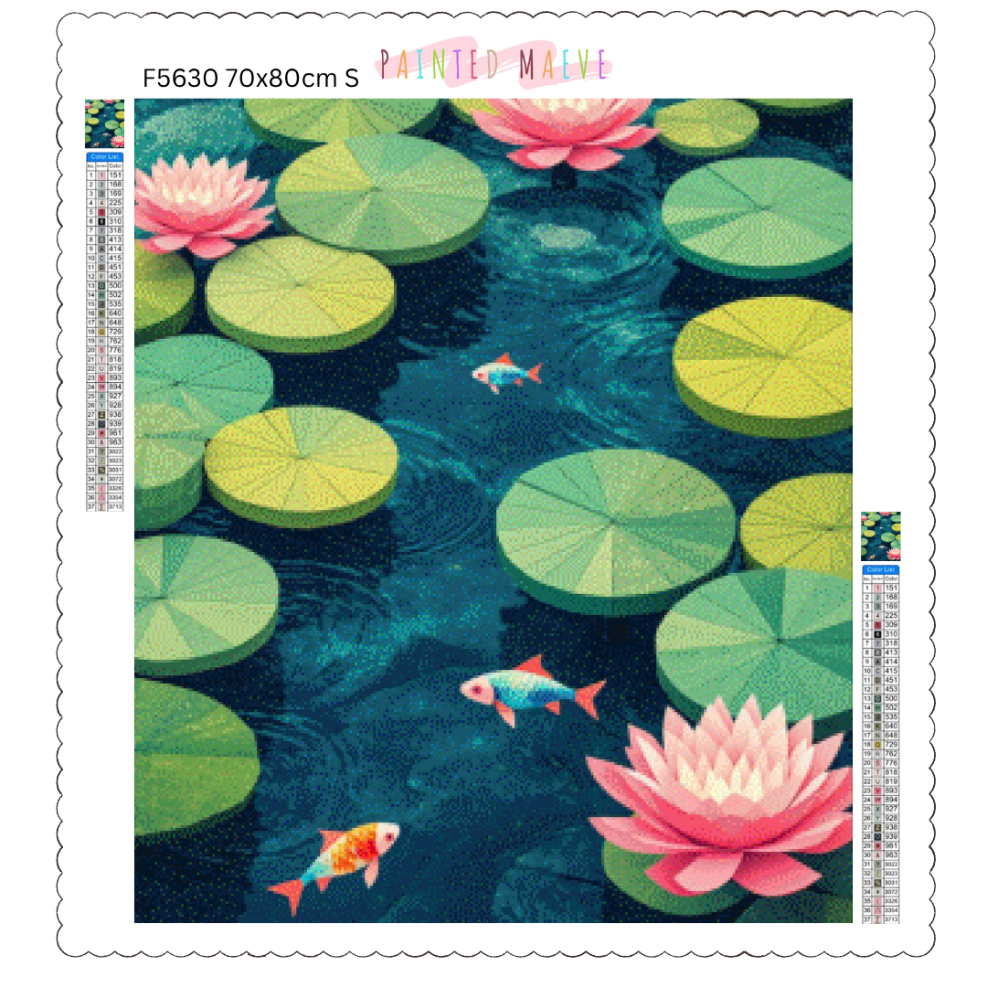 Lotus Pond: Diamond Painting Collection