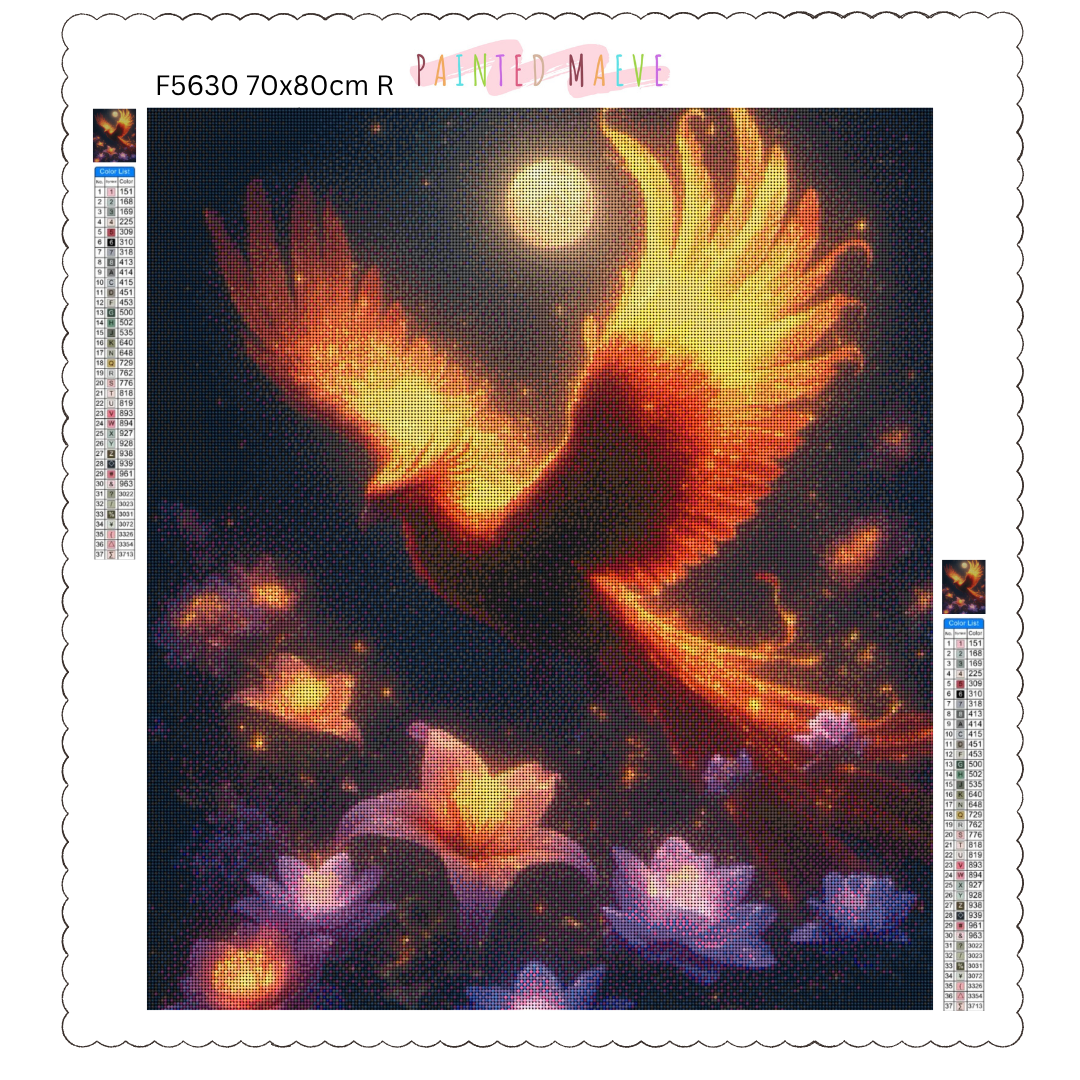 Golden Phoenix Glow: Diamond Painting Collection