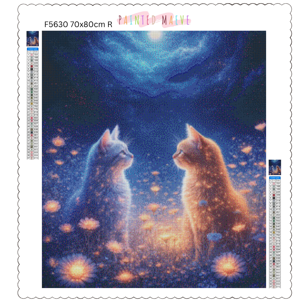 Moonlit Whiskers: Diamond Painting Collection