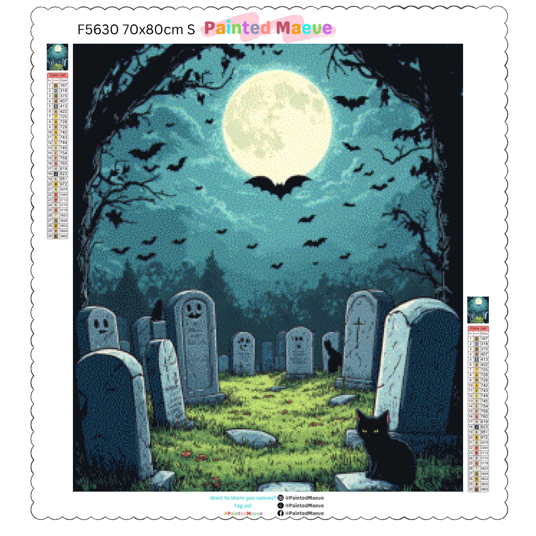 Spooky Cemetary: Diamond Painting Halloween Collection