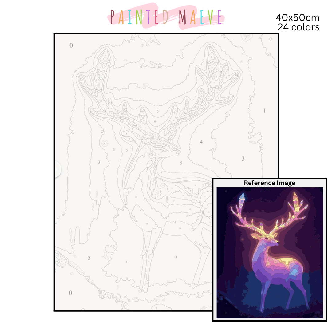Antler Glow: Paint-by-Number Collection (24/36/48 colors | No Frame)