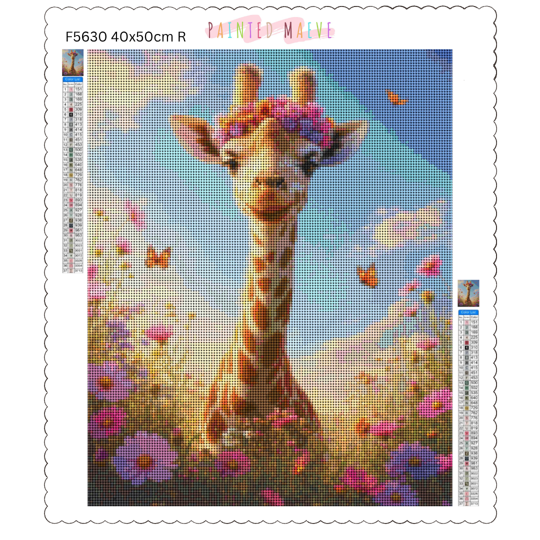 Sunny Giraffe Glow: Diamond Painting Collection