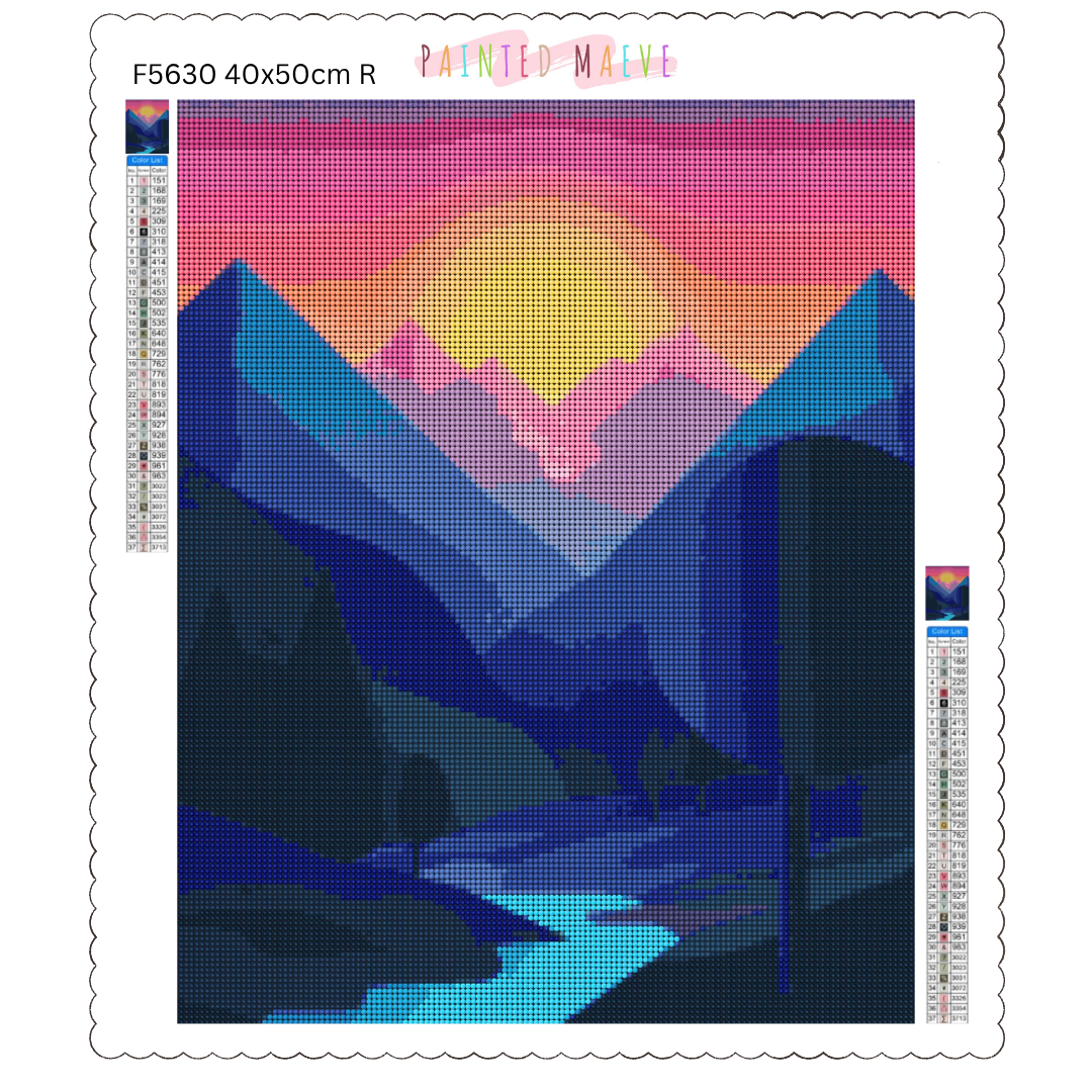 Mountain Dusk: Diamond Painting Collection