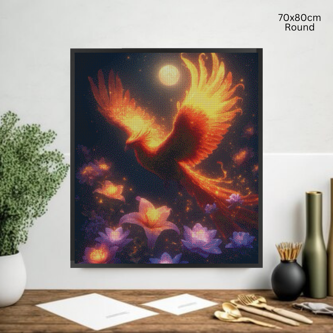 Golden Phoenix Glow: Diamond Painting Collection