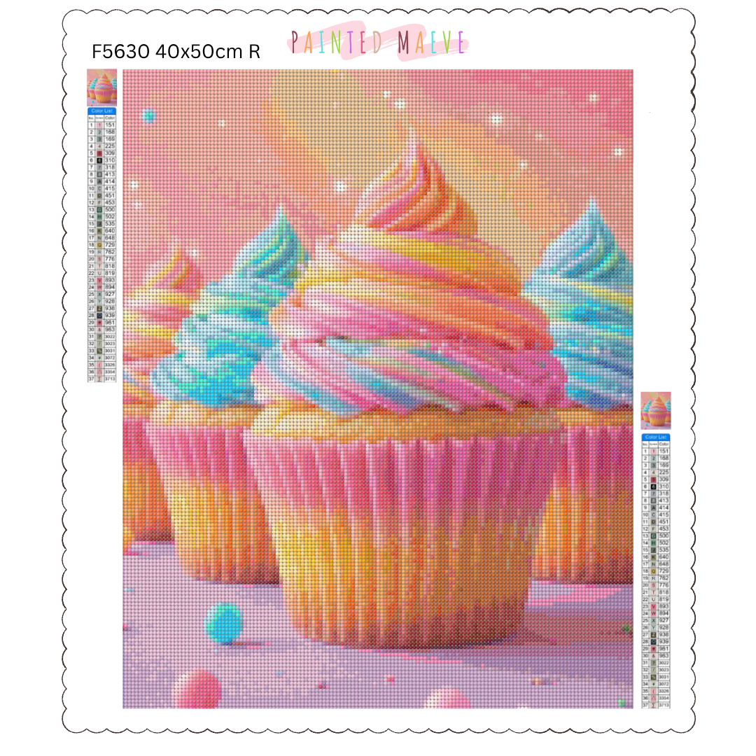 Frosted Cupcakes: Diamond Painting Collection