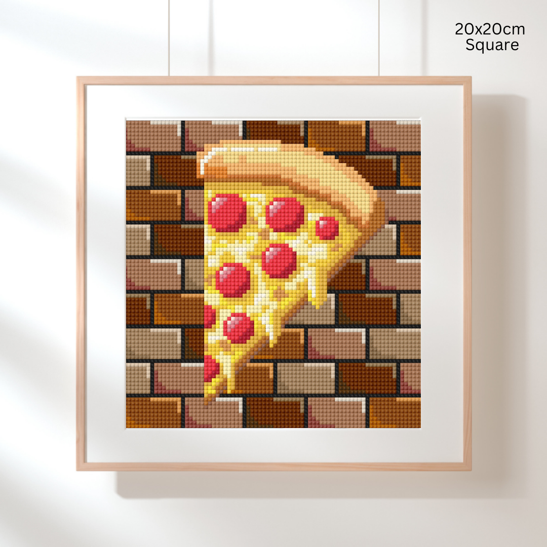 Cheesy Slice: MINI Hand-Rendered Diamond Painting Collection