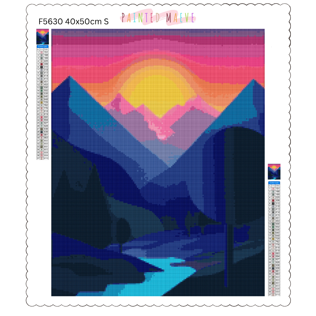 Mountain Dusk: Diamond Painting Collection