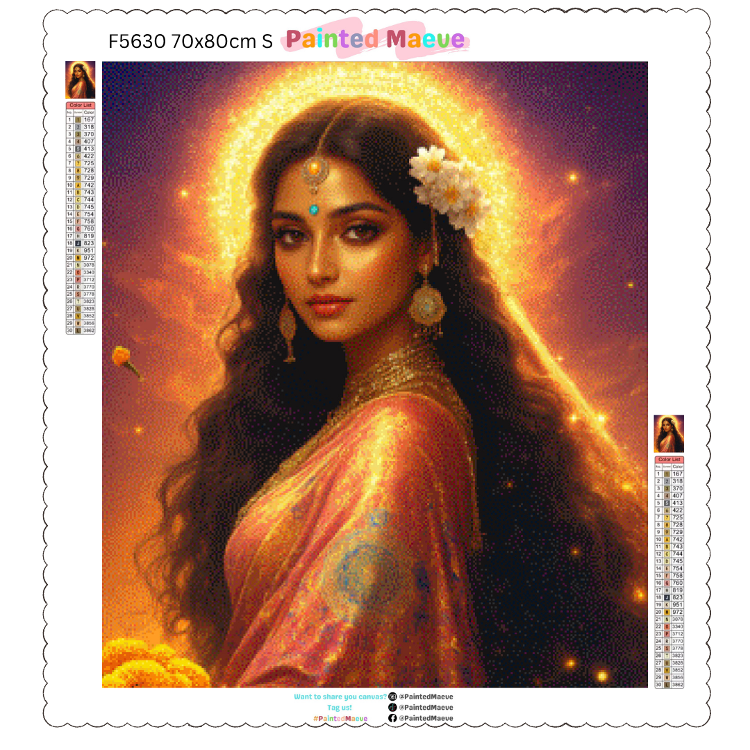 Indian & Marigolds: Diamond Painting Collection