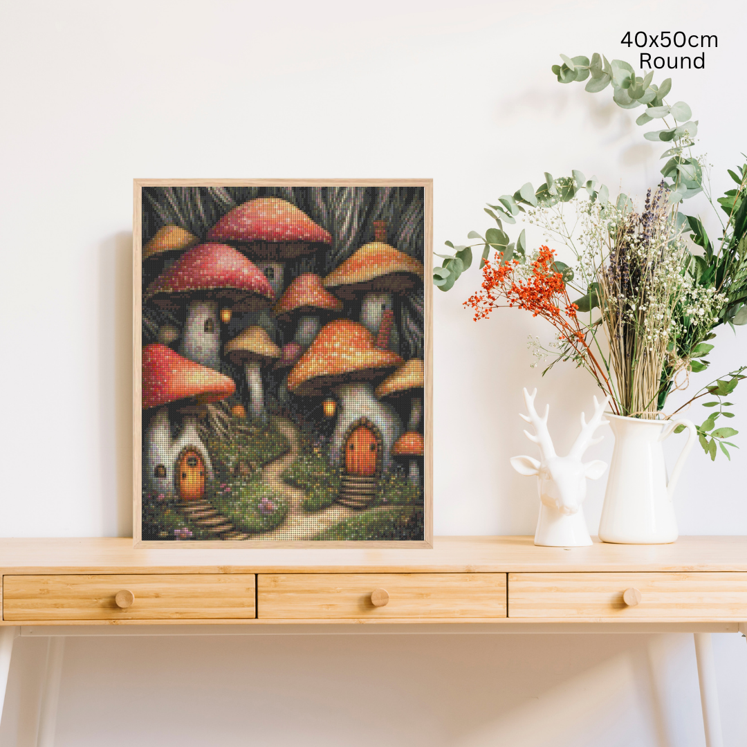 Tiny Mushroom Village: Diamond Painting Collection