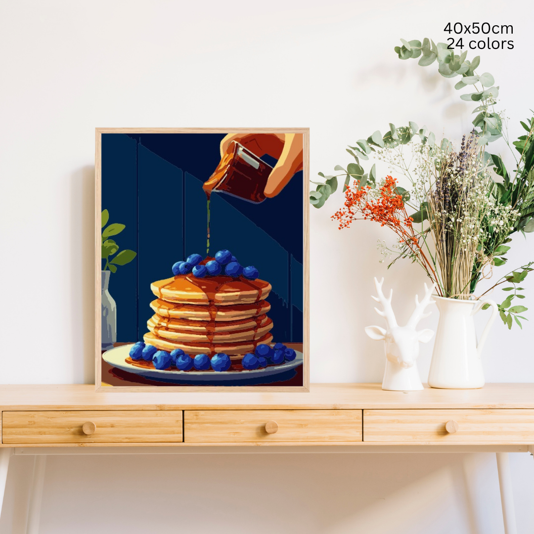 Blueberry Pancakes: Paint-by-Number Collection (24/36/48 colors | No Frame)