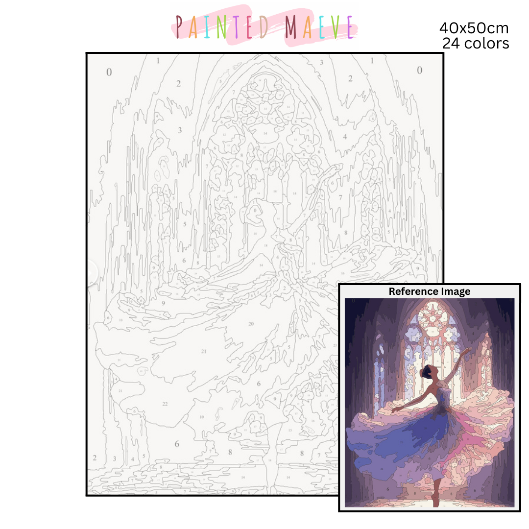 Stained Glass Relevé: Paint-by-Number Collection (24/36/48 colors | No Frame)