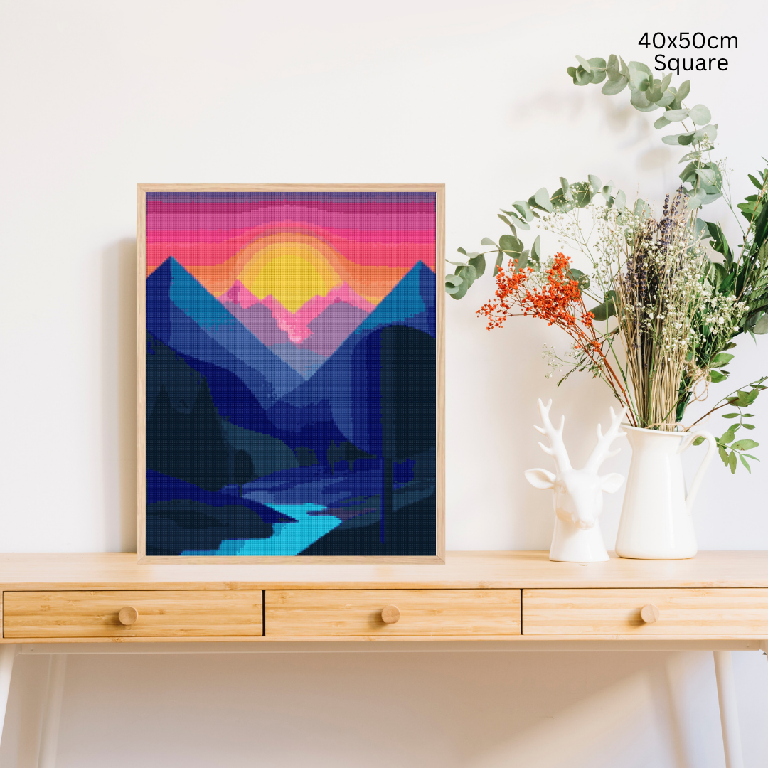 Mountain Dusk: Diamond Painting Collection