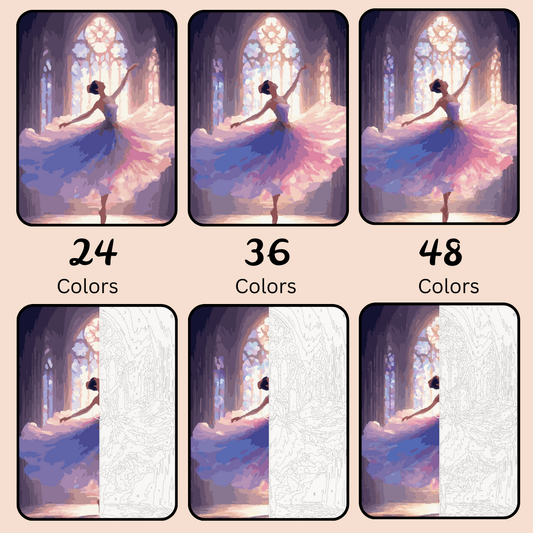 Stained Glass Relevé: Paint-by-Number Collection (24/36/48 colors | No Frame)