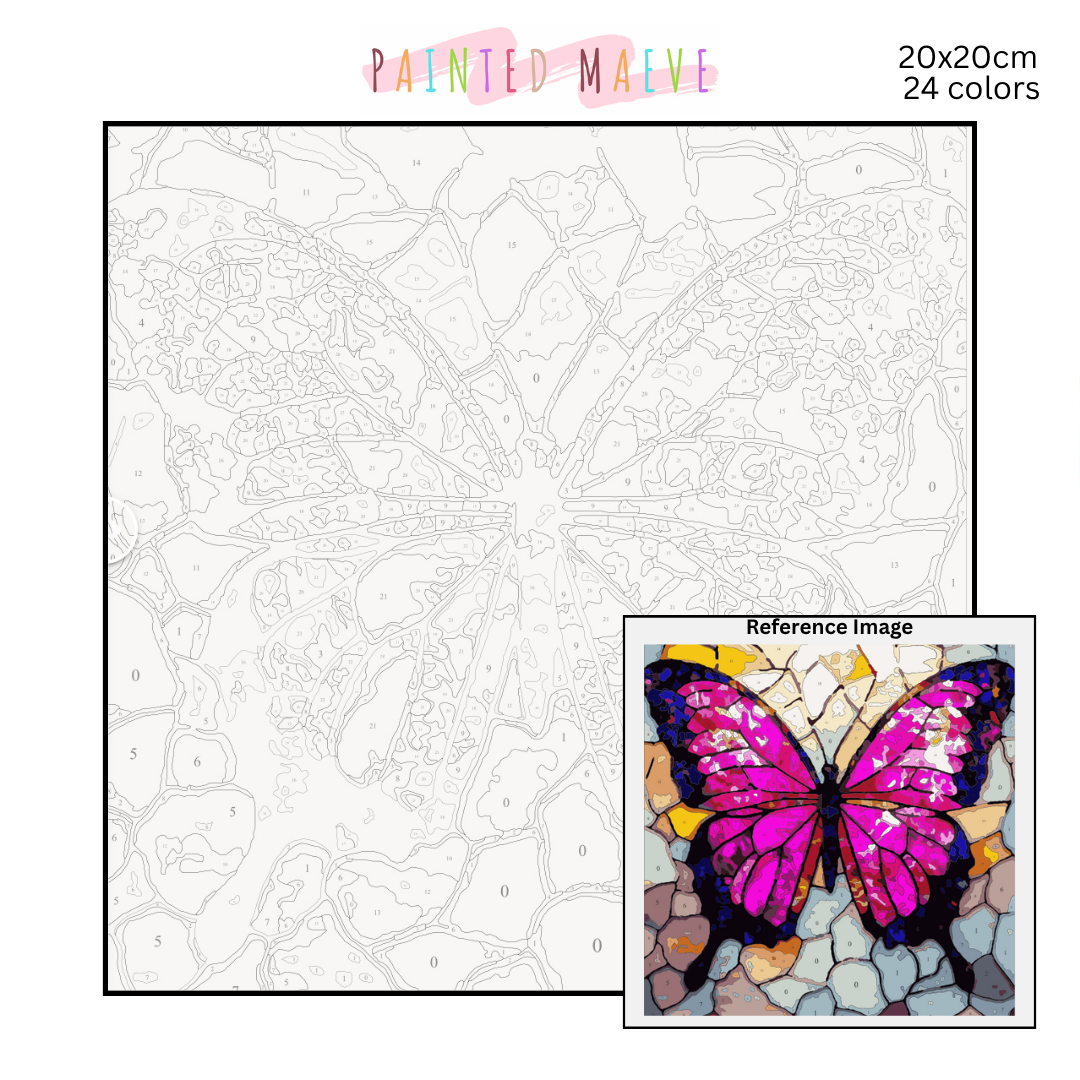 Butterfly Mosaic: Paint-by-Number Collection (24/36/48 colors | No Frame)