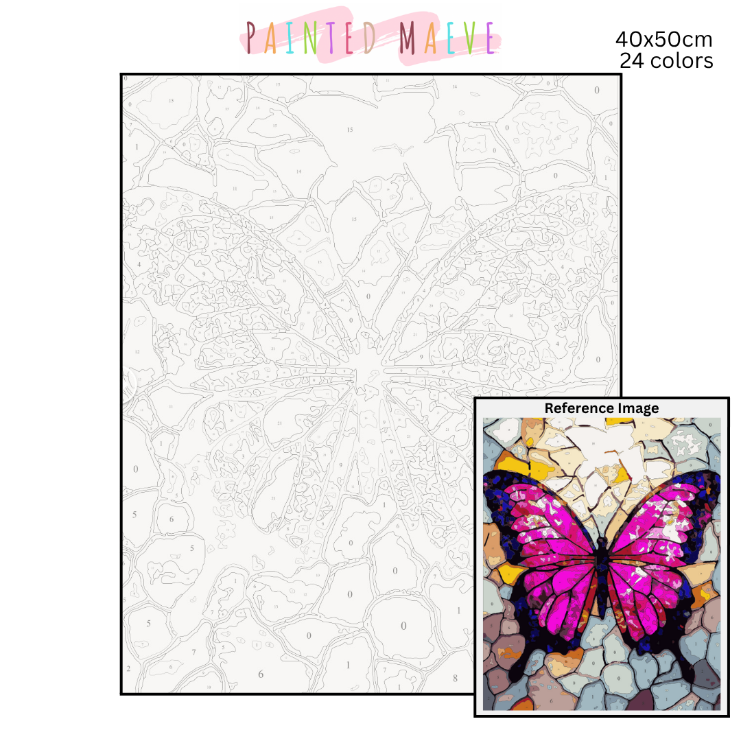 Butterfly Mosaic: Paint-by-Number Collection (24/36/48 colors | No Frame)