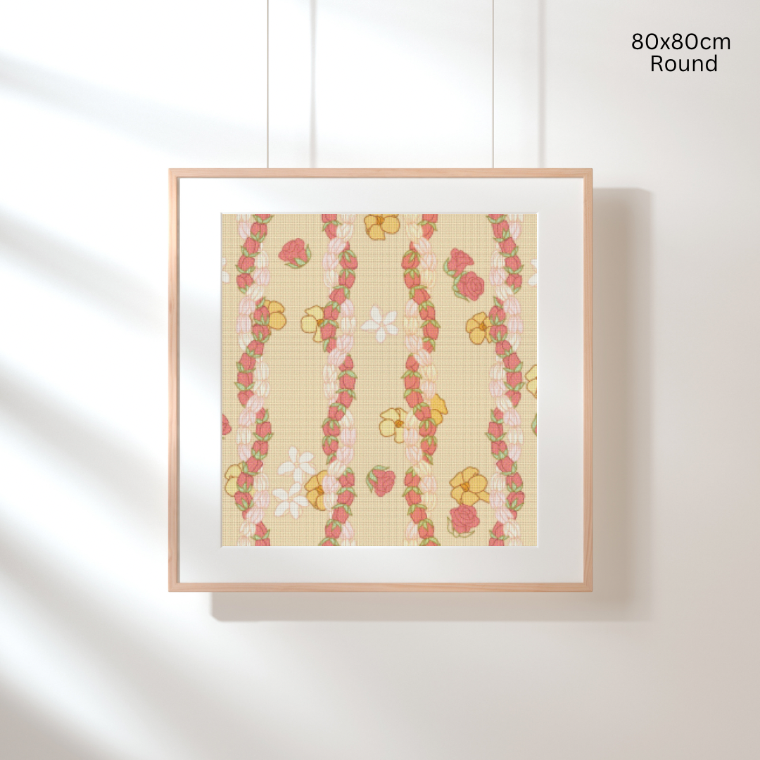 Twisted Pikake & Rosebud Lei: Diamond Painting Collection