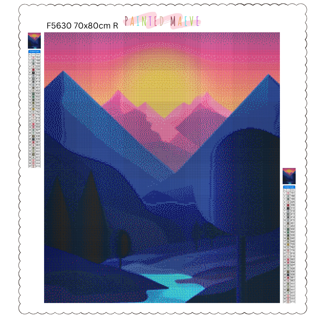 Mountain Dusk: Diamond Painting Collection
