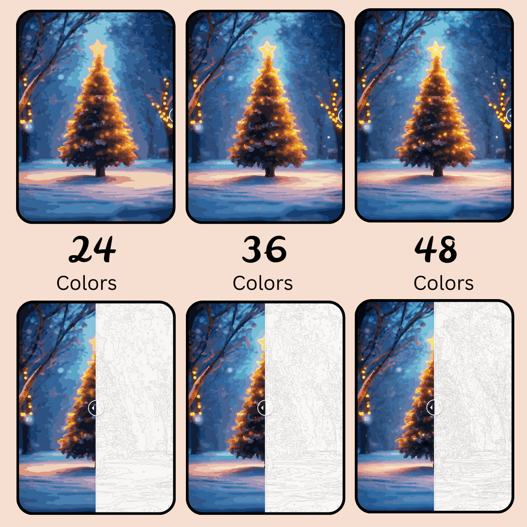 Oh Christmas Tree: Paint-by-Number Collection (24/36/48 colors | No Frame)