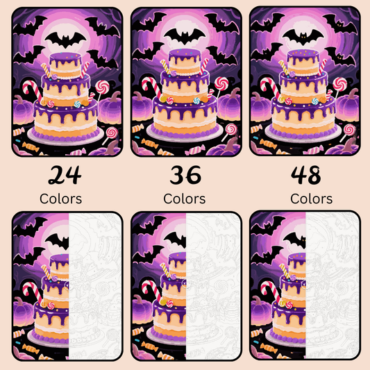 Batty for Sweets: Paint-by-Number Halloween Collection (24/36/48 colors | No Frame)