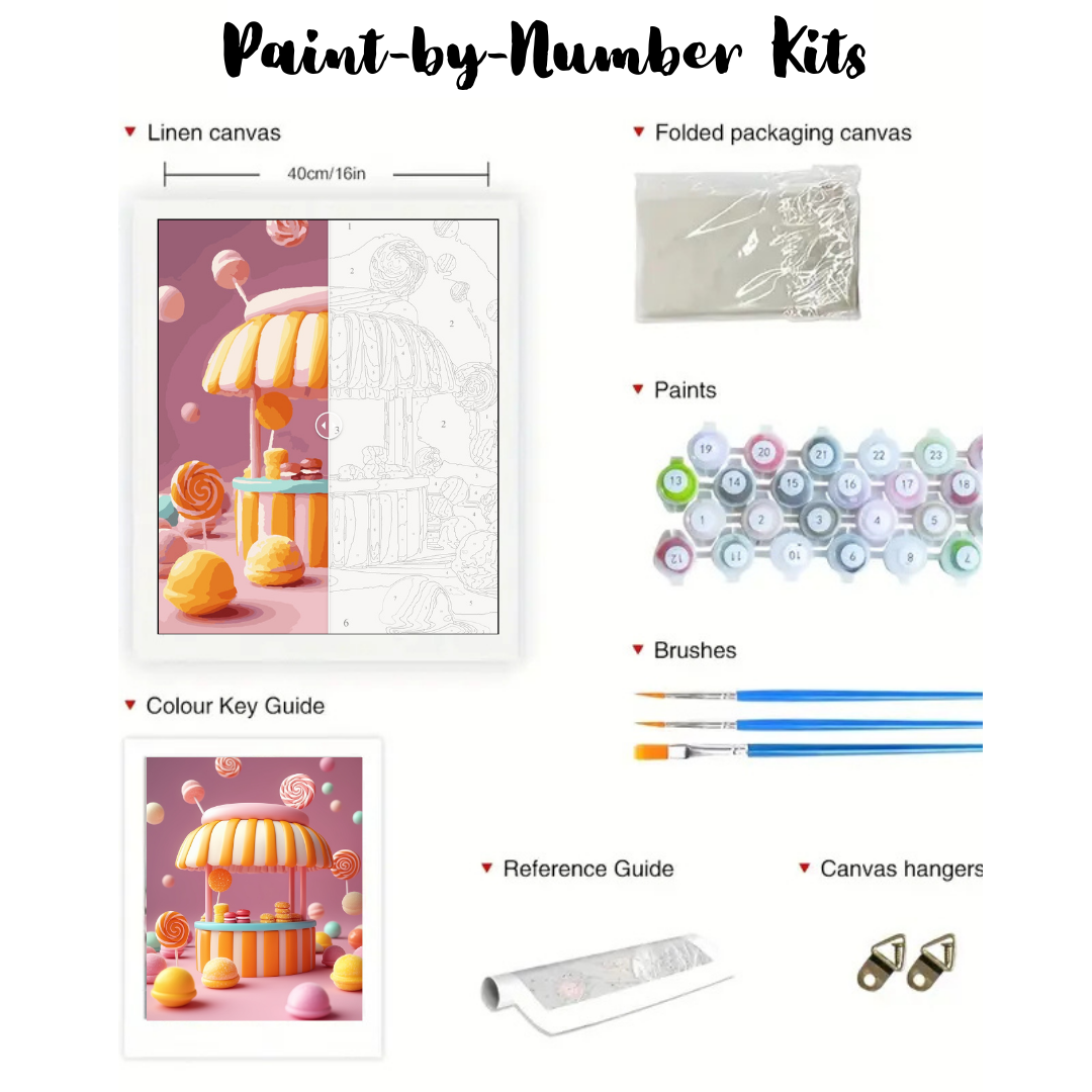 Sweet Treats Stand: Paint-by-Number Collection (24/36/48 colors | No Frame)
