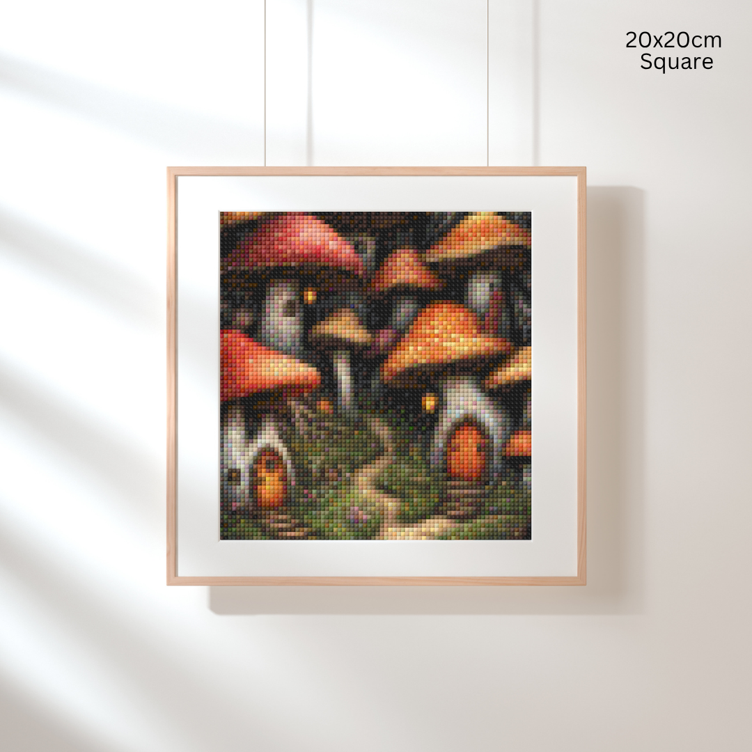 Tiny Mushroom Village: Diamond Painting Collection