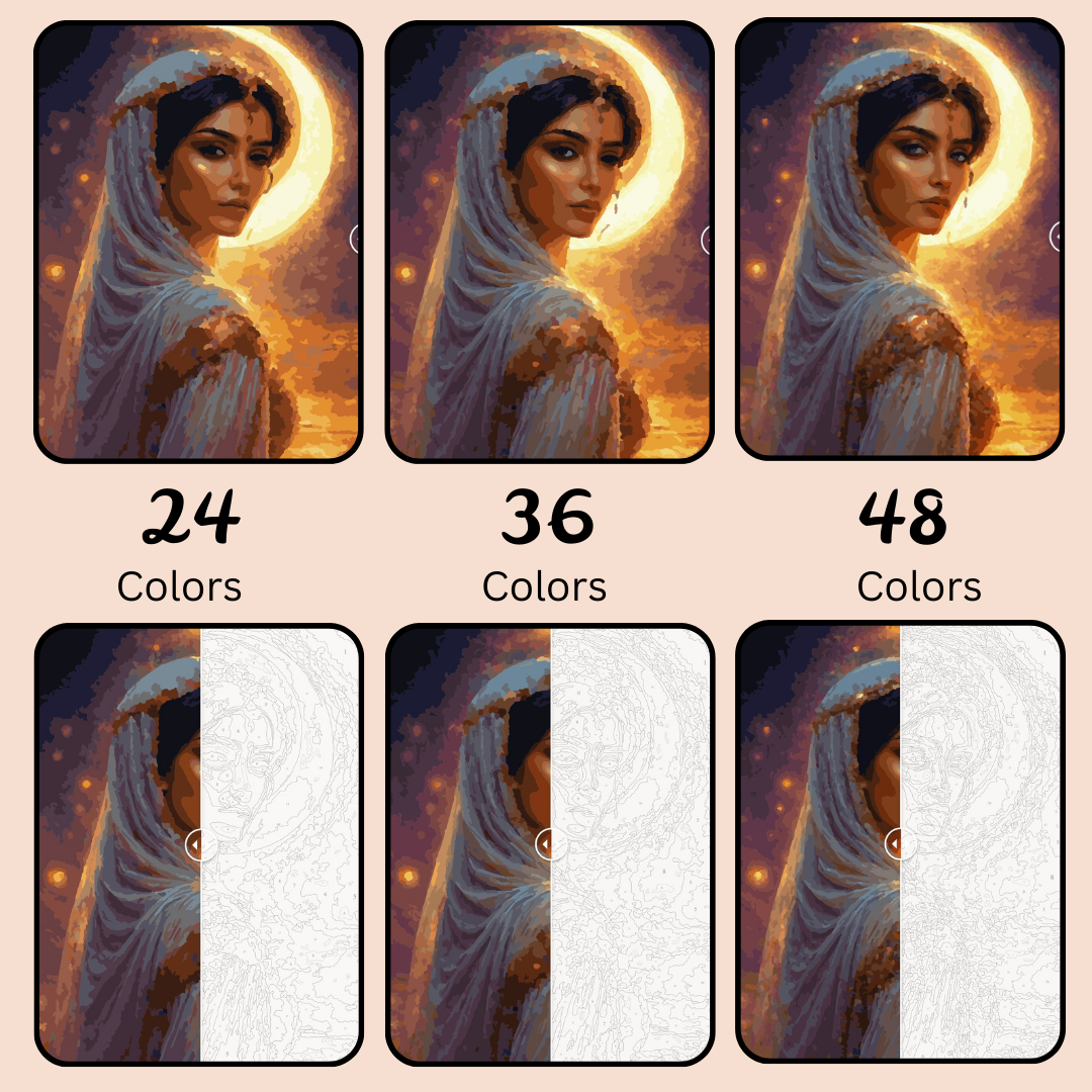 Arabian Beauty: Paint-by-Number Collection (24/36/48 colors | No Frame)