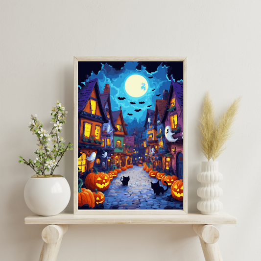 Town of Halloween: Paint-by-Number Halloween Collection (24/36/48 colors | No Frame)