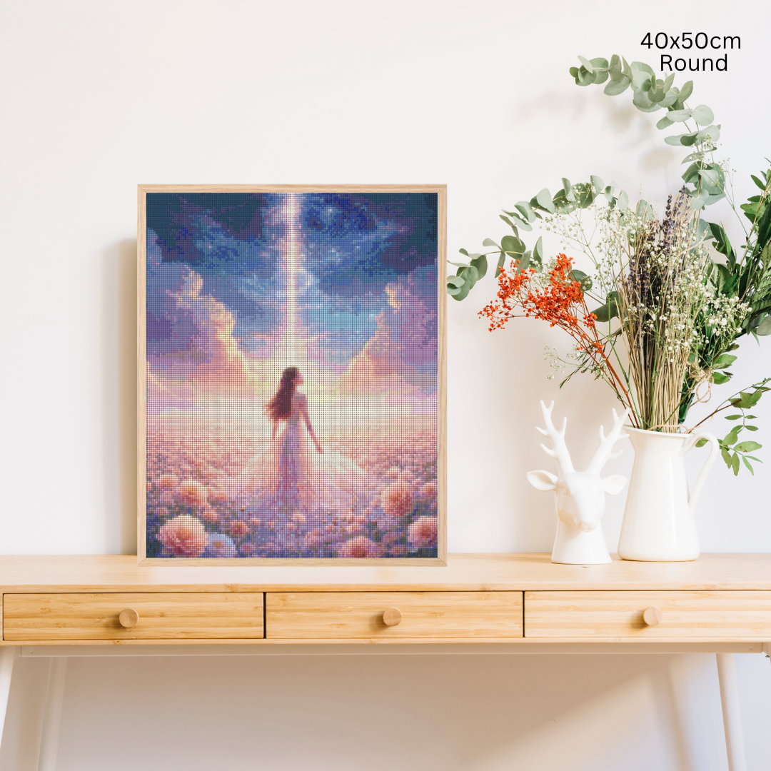 Celestial Blossom Beauty: Diamond Painting Collection