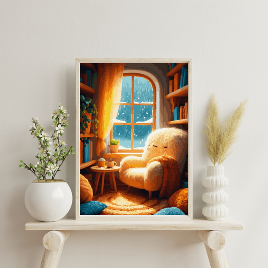 Cozy Reading Nook: Paint-by-Number Collection (24/36/48 colors | No Frame)