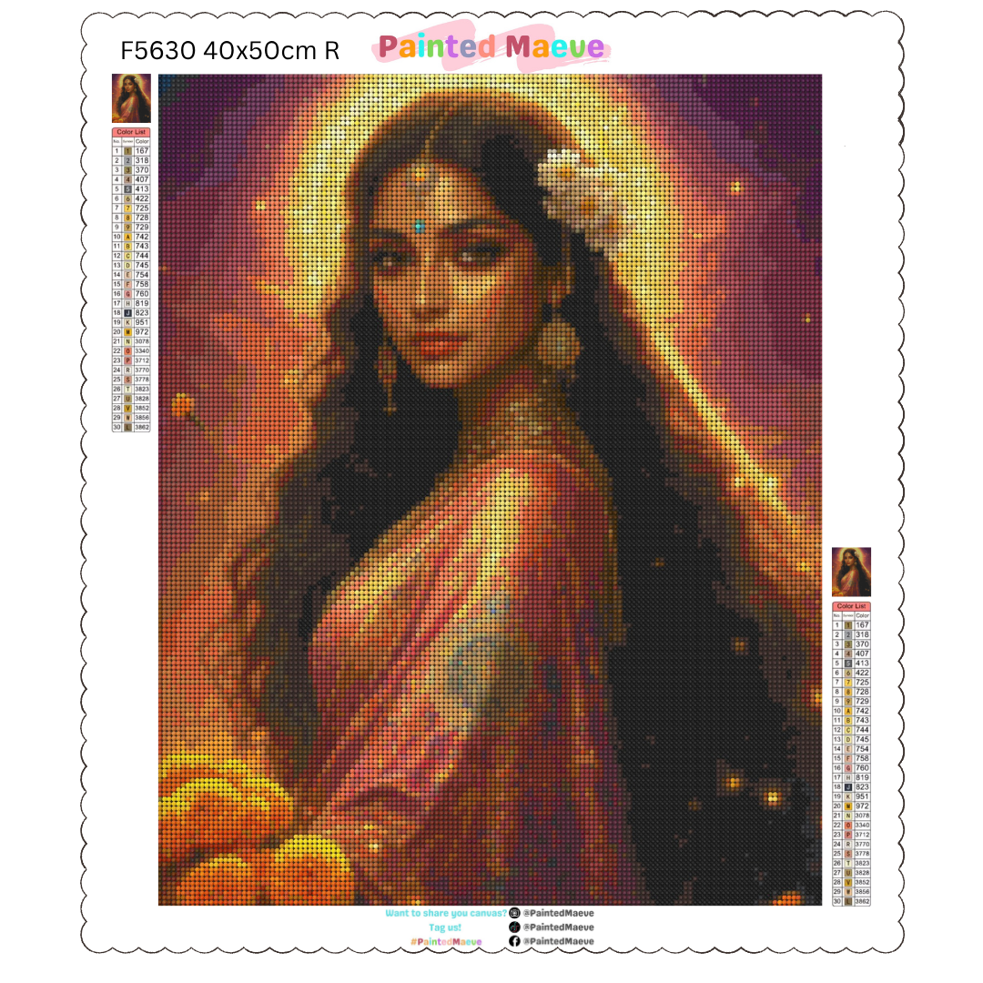 Indian & Marigolds: Diamond Painting Collection