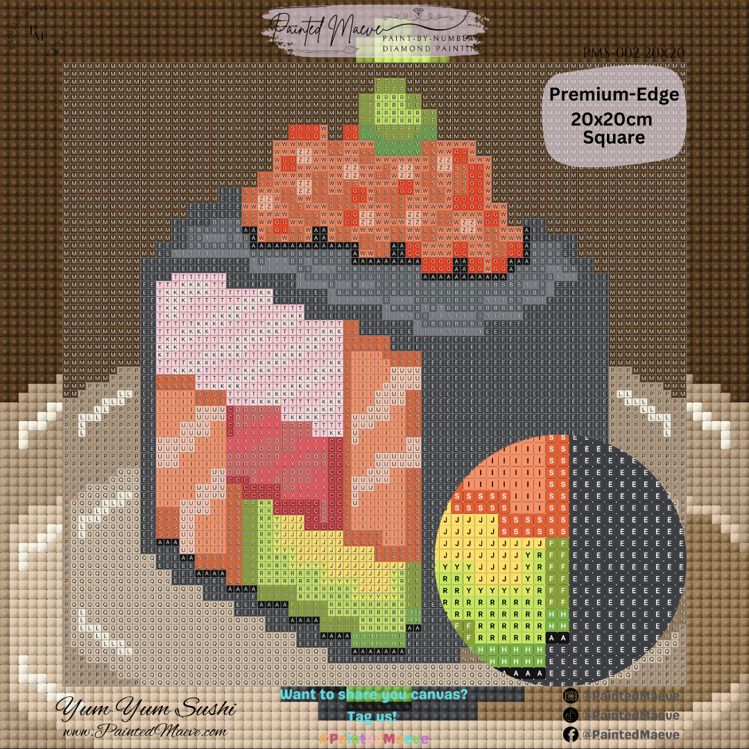Yum Yum Sushi: MINI Hand-Rendered Diamond Painting Collection