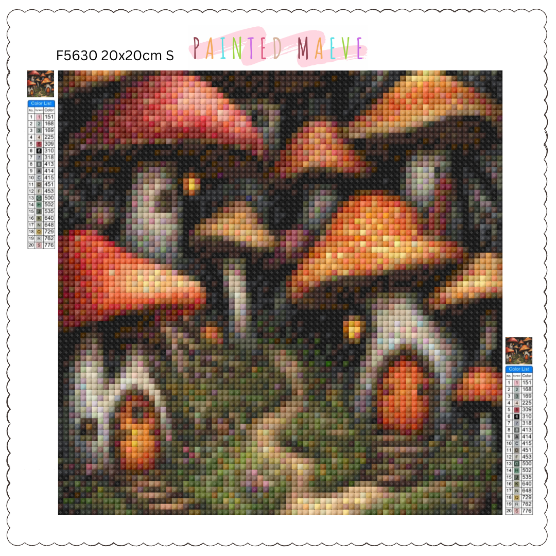 Tiny Mushroom Village: Diamond Painting Collection