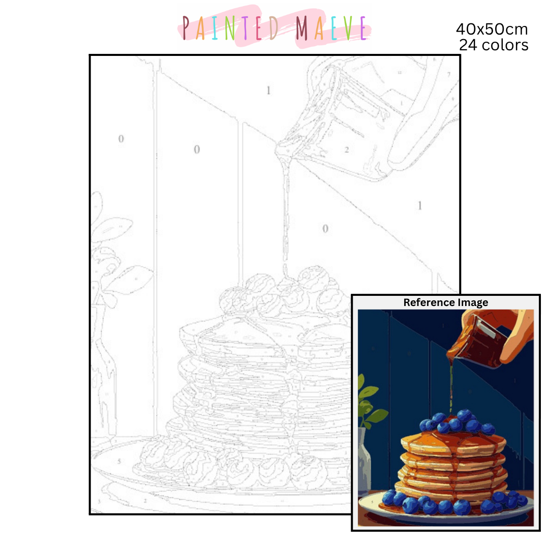 Blueberry Pancakes: Paint-by-Number Collection (24/36/48 colors | No Frame)