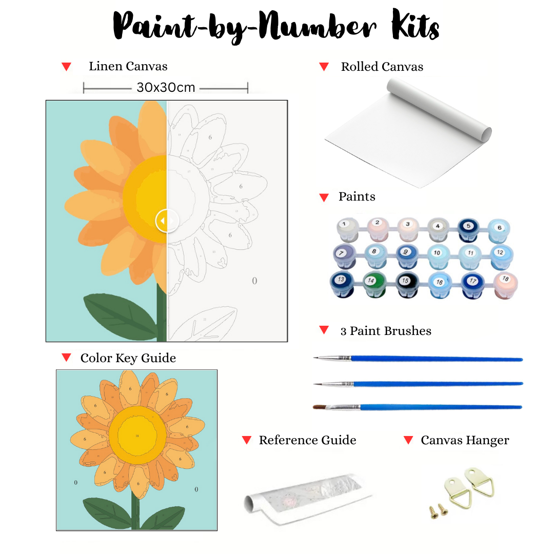 Sunny Petals: MINI Paint-by-Number Collection (24/36/48 colors | No Frame)