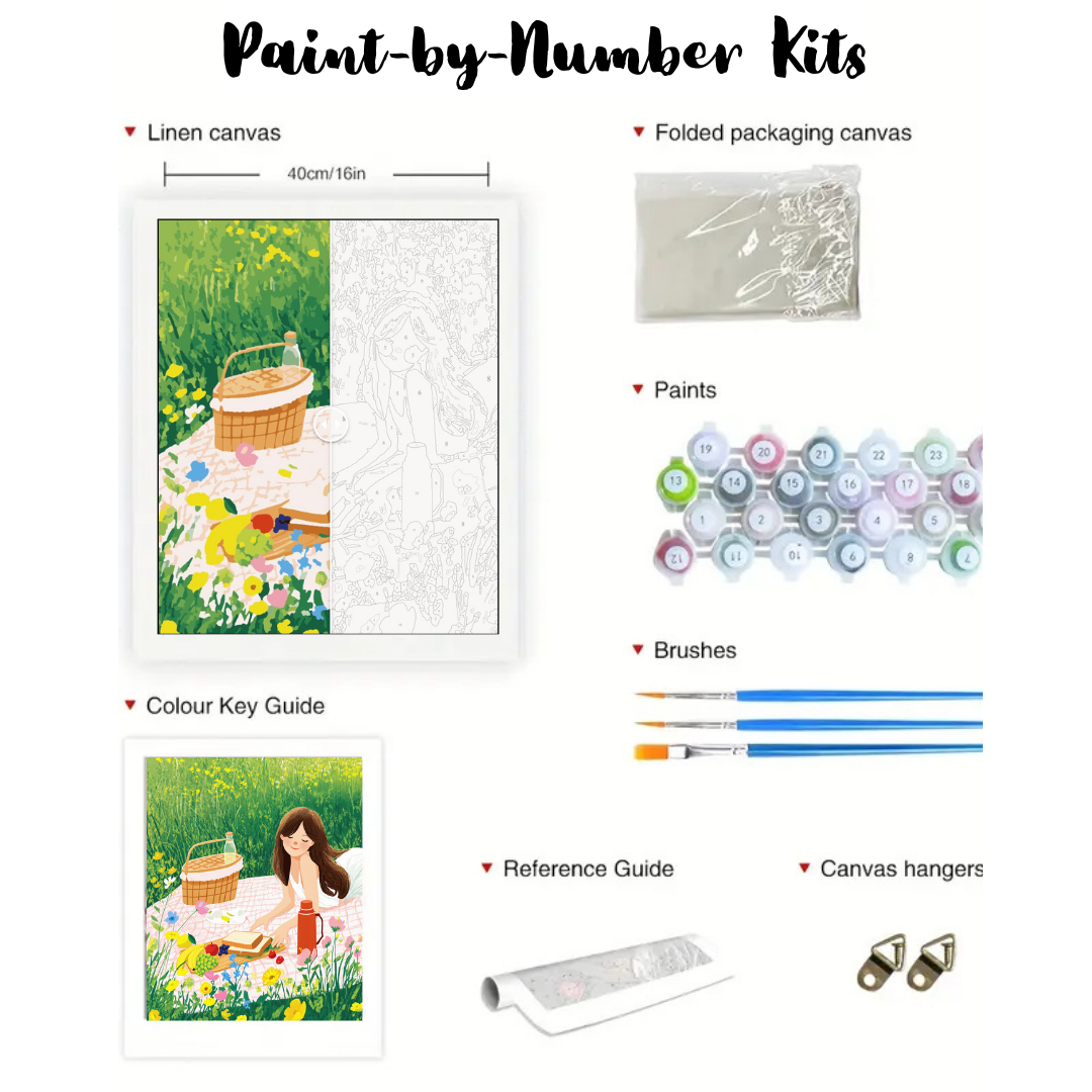 Sunny Picnic Bliss: Paint-by-Number Collection (24/36/48 colors | No Frame)