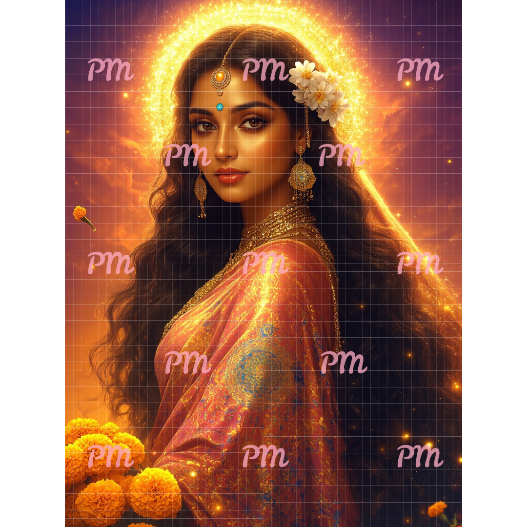 Indian & Marigolds: Diamond Painting Collection