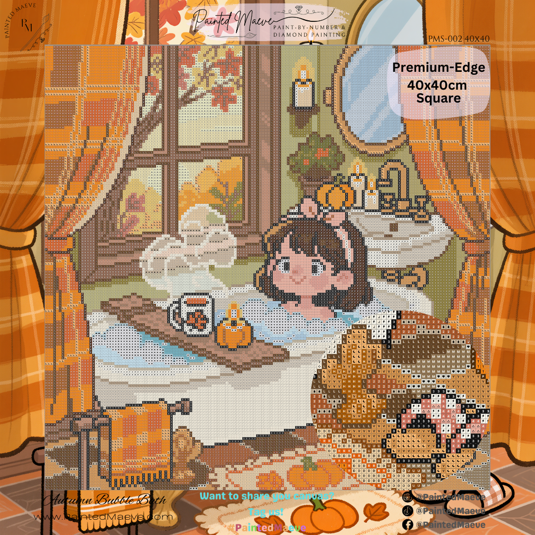Autumn Bubble Bath: Hand-Rendered Diamond Painting Collection