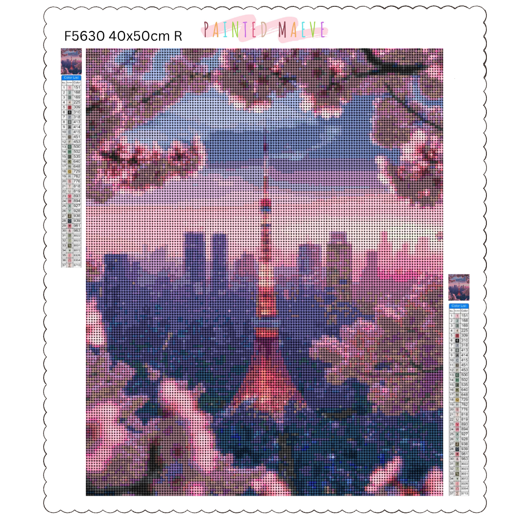 Cherry Blossom Glow: Diamond Painting Collection