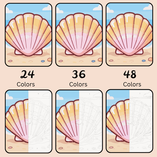 Shell by the Sea: Paint-by-Number Collection (24/36/48 colors | No Frame)