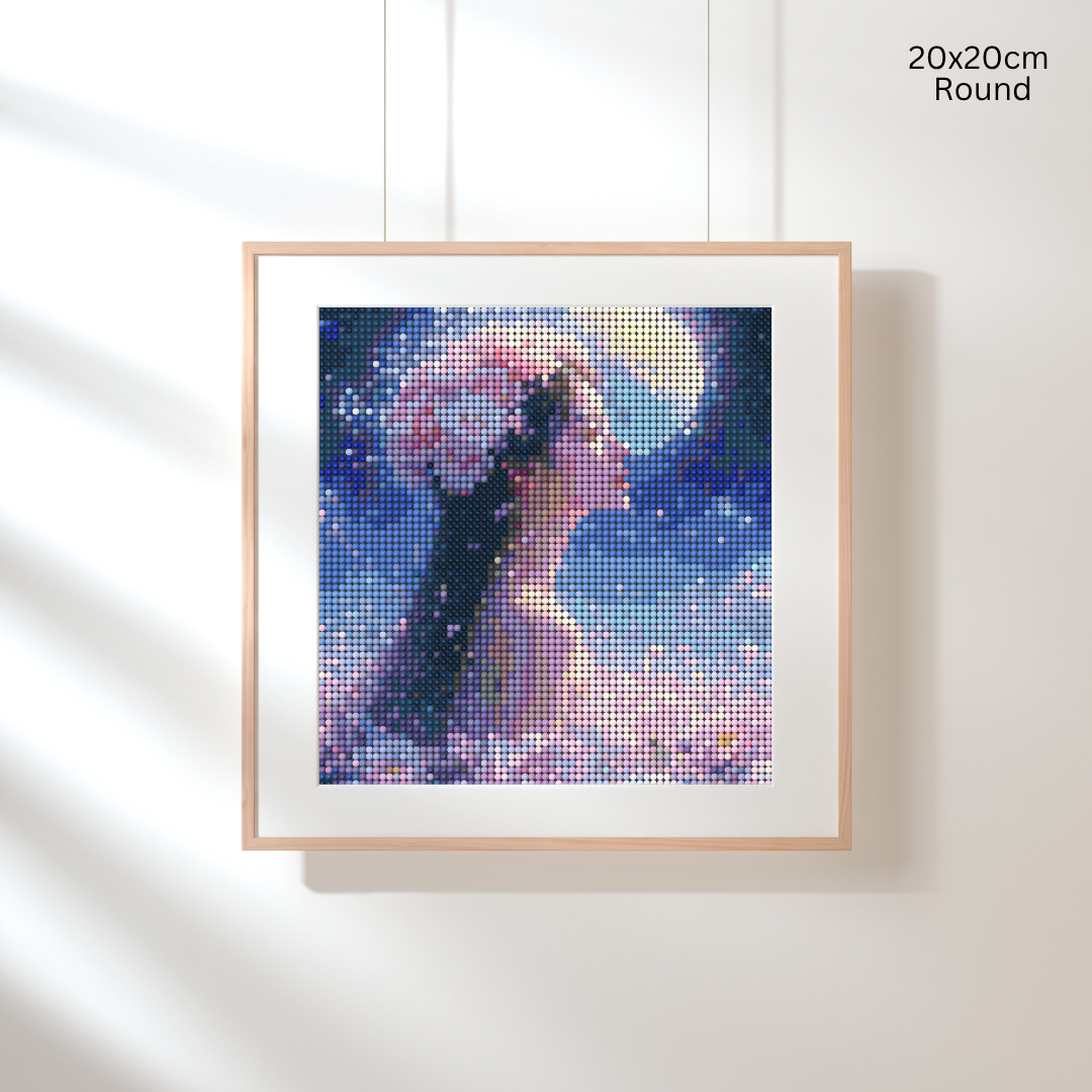 Moonlit Blossom Enchantress: Diamond Painting Collection