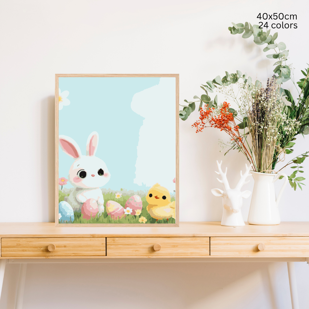 Bunny and Peep: Paint-by-Number Easter Collection (24/36/48 colors | No Frame)