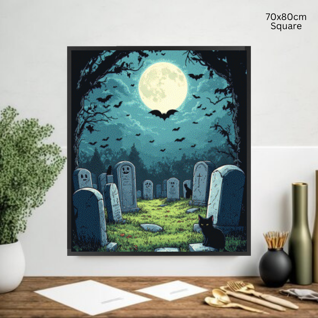 Spooky Cemetary: Diamond Painting Halloween Collection