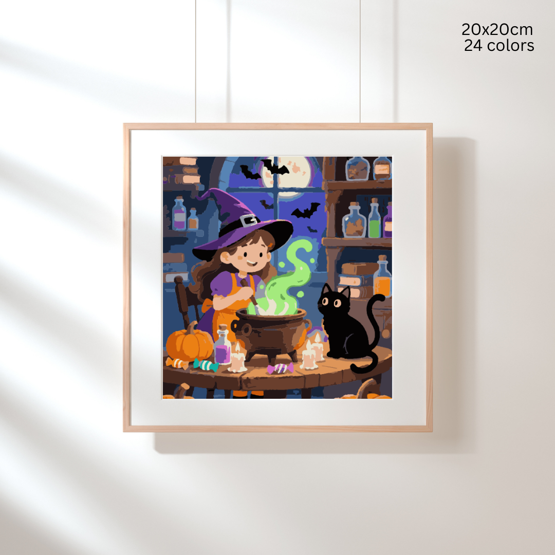 Potion & Purrs: Paint-by-Number Halloween Collection (24/36/48 colors | No Frame)