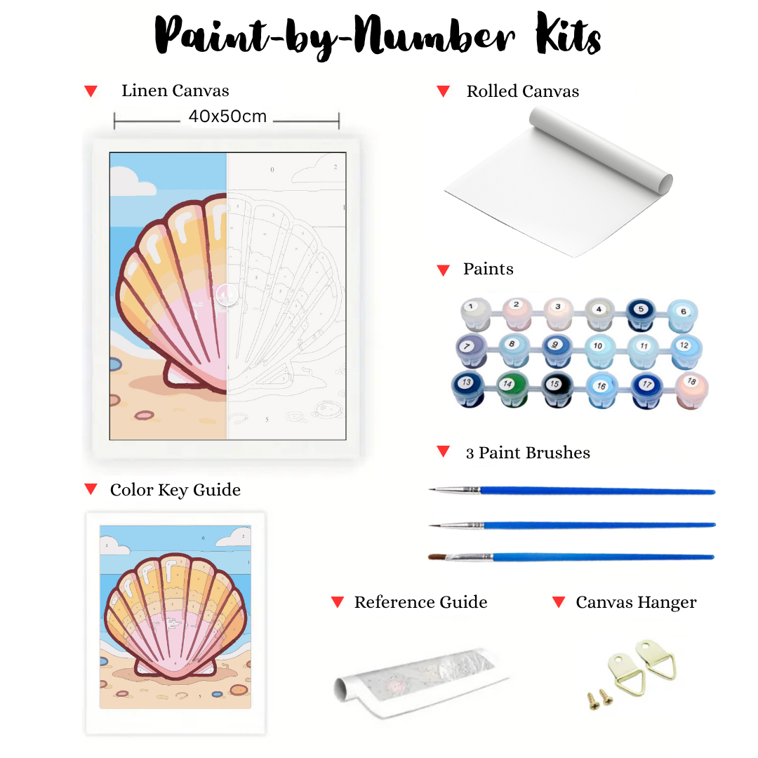 Shell by the Sea: Paint-by-Number Collection (24/36/48 colors | No Frame)