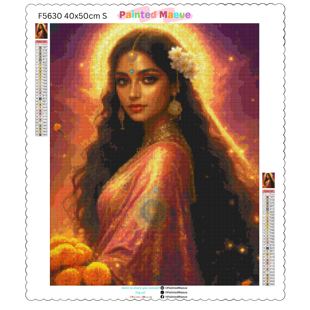 Indian & Marigolds: Diamond Painting Collection