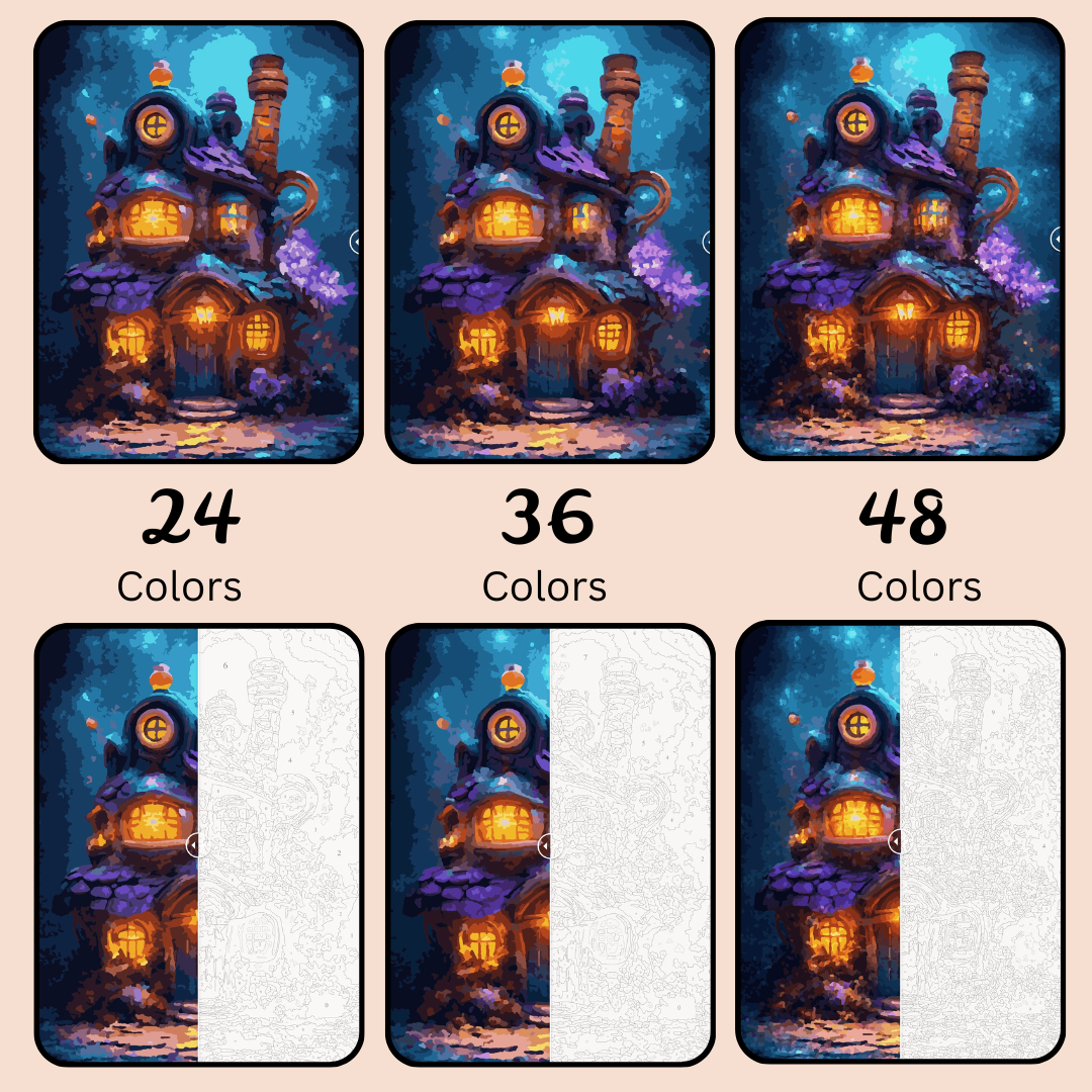 Potion and Crystal Cabin: Paint-by-Number Collection (24/36/48 colors | No Frame)