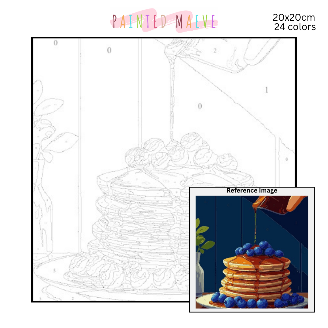 Blueberry Pancakes: Paint-by-Number Collection (24/36/48 colors | No Frame)
