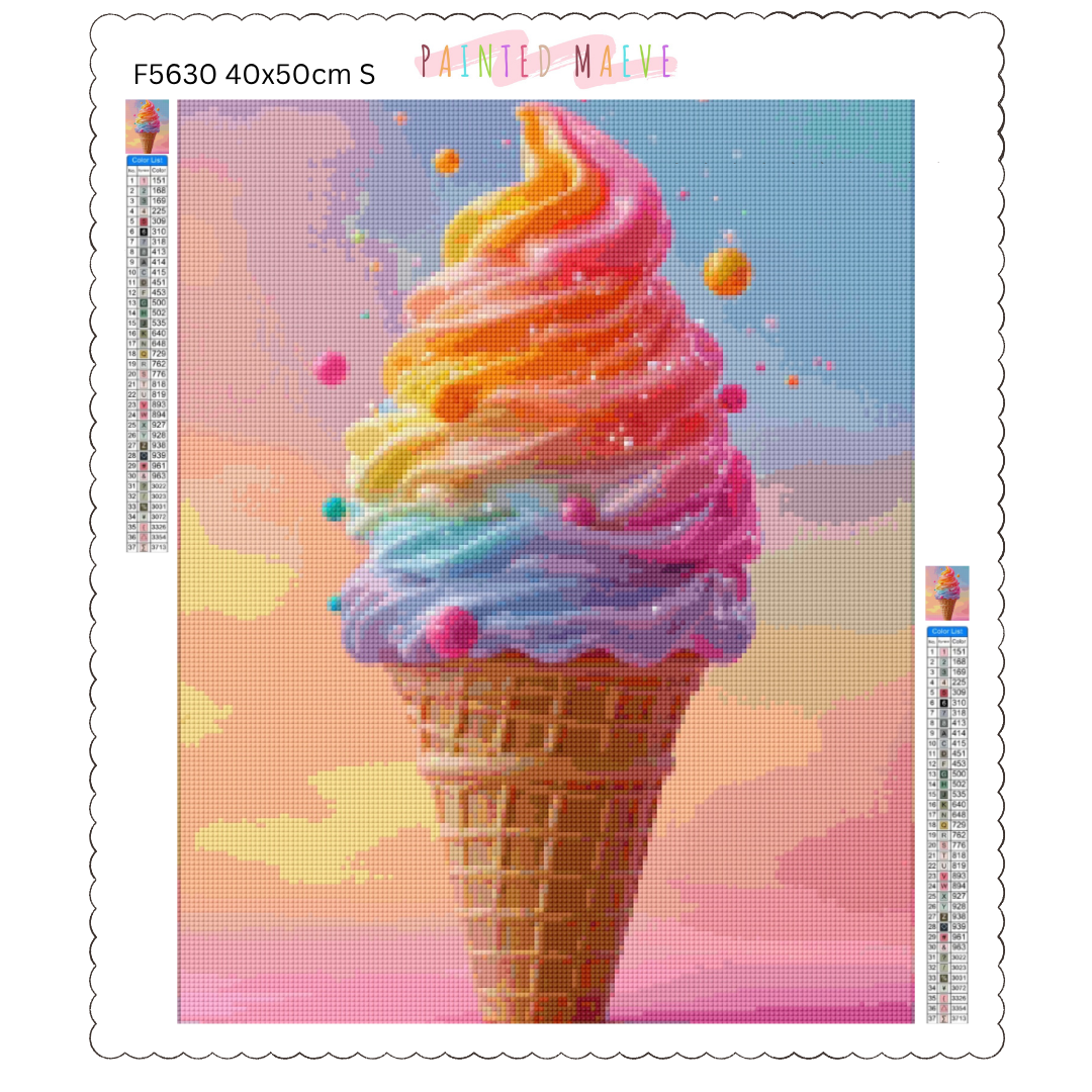 Rainbow Ice Cream: Diamond Painting Collection