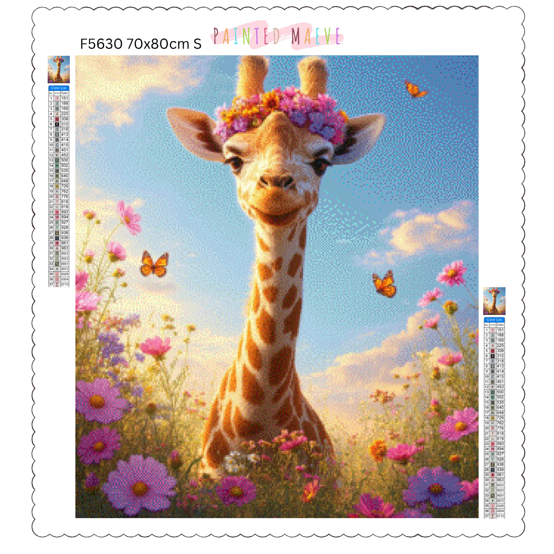 Sunny Giraffe Glow: Diamond Painting Collection