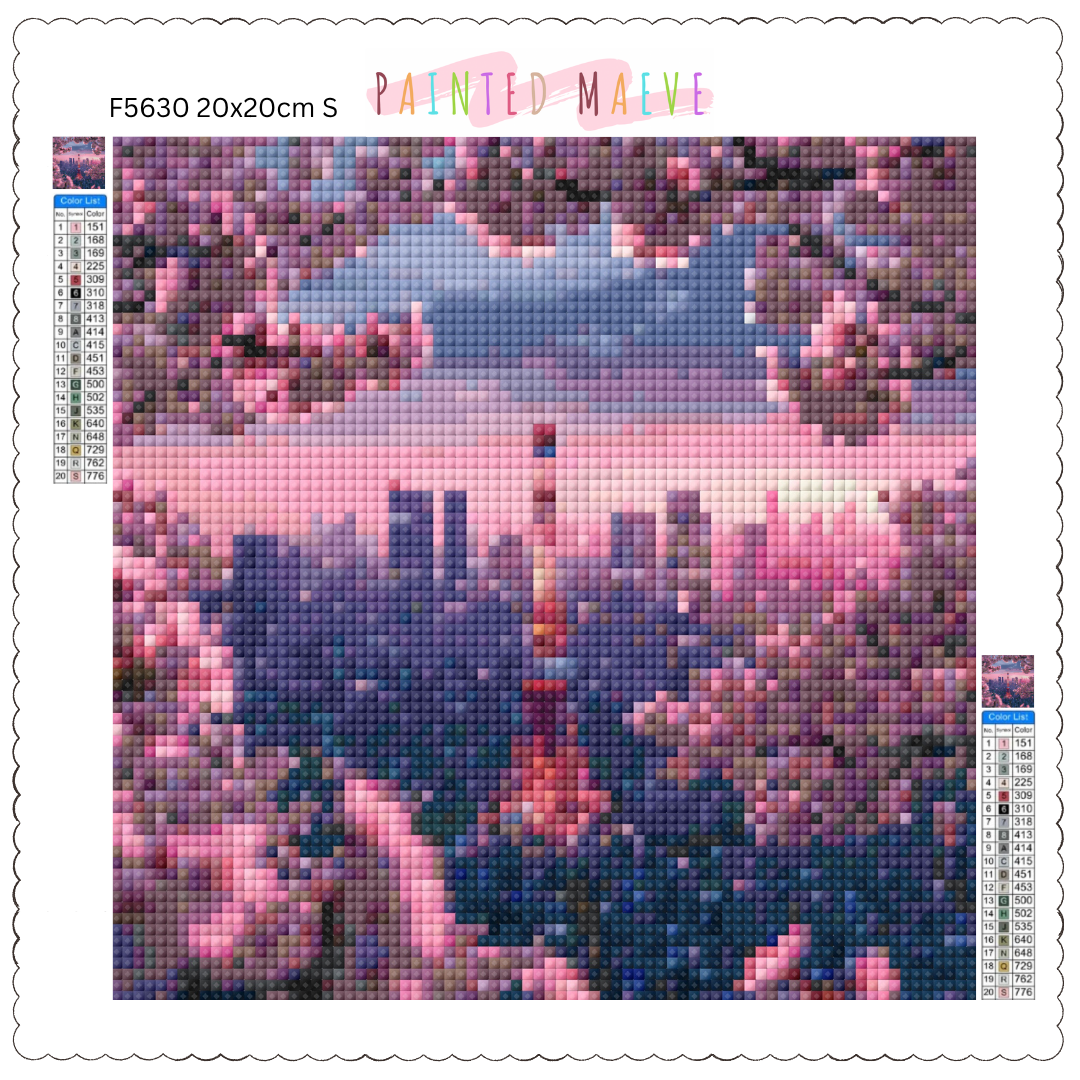Cherry Blossom Glow: Diamond Painting Collection